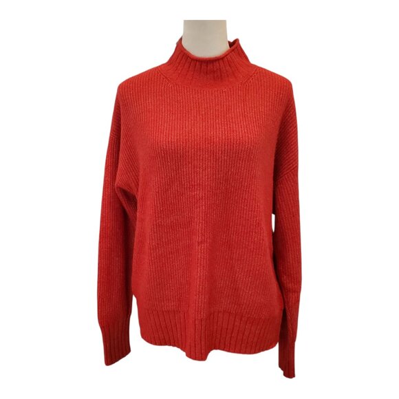 NWT LOFT SZ M Women's Red Turtleneck Pullover Soft Knit Sweater - Picture 1 of 7